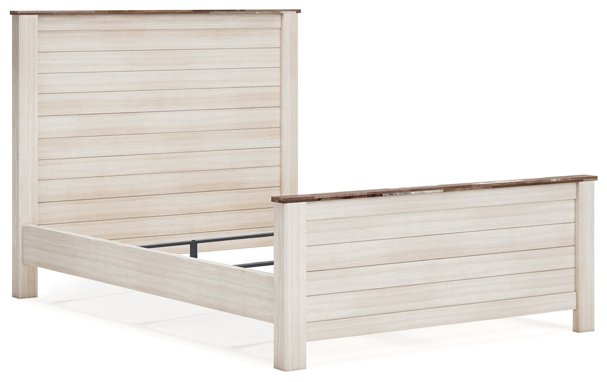 Willowton 5-Piece Queen Panel Bed with Dresser and Nightstand (Queen Panel Footboard, Queen Panel Headboard, Queen Panel Rails, Dresser, Nightstand)