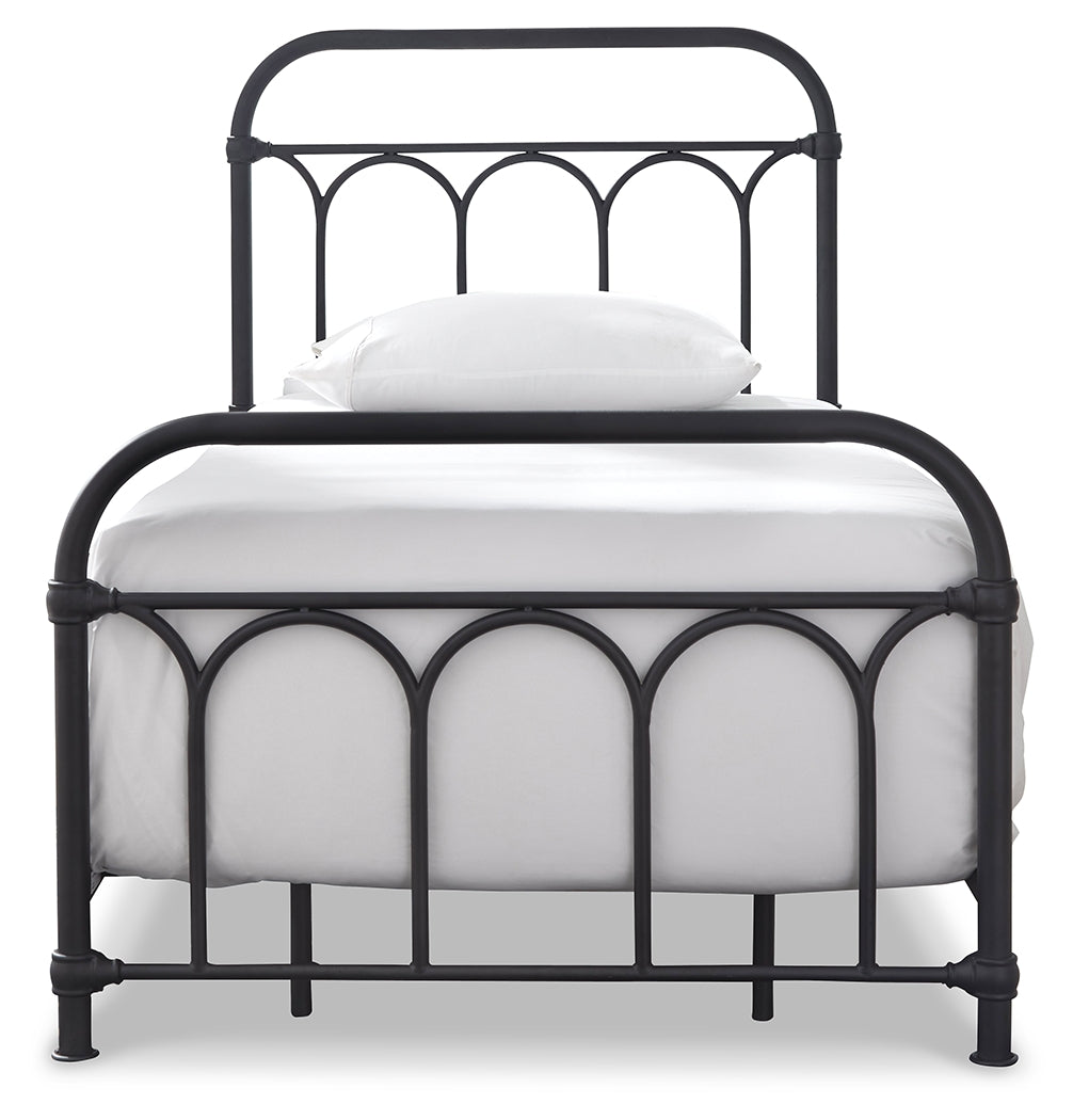 Nashburg Queen Metal Bed (Bed Size: Twin)