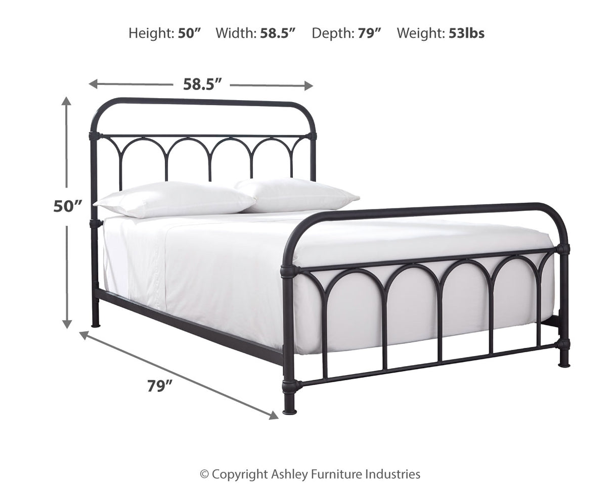 Nashburg Queen Metal Bed (Bed Size: Full)