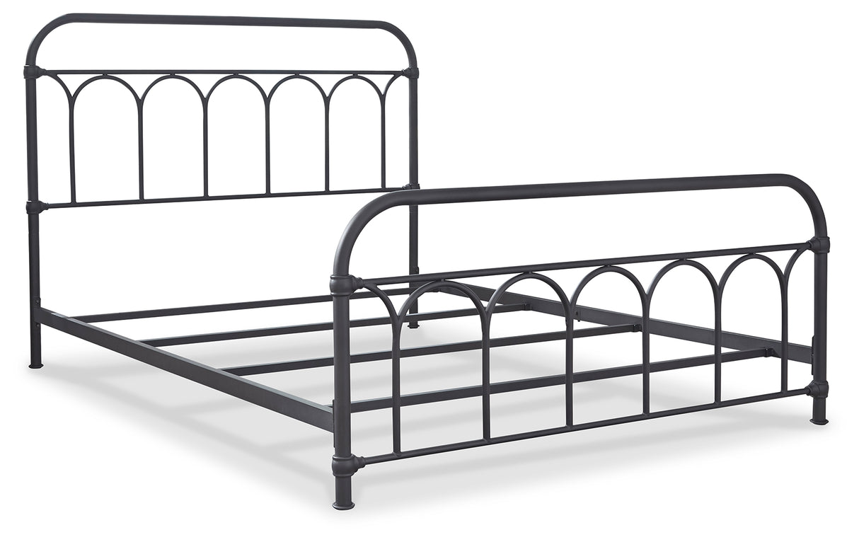 Nashburg 2-Piece Queen Metal Bed with Mattress (Queen Metal Bed, Chime 10 Inch Hybrid Queen Mattress in a Box)