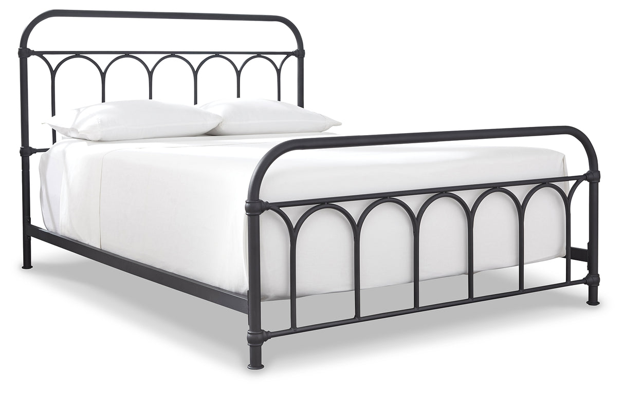 Nashburg 2-Piece Queen Metal Bed with Mattress (Queen Metal Bed, Chime 12 Inch Hybrid Queen Mattress in a Box)