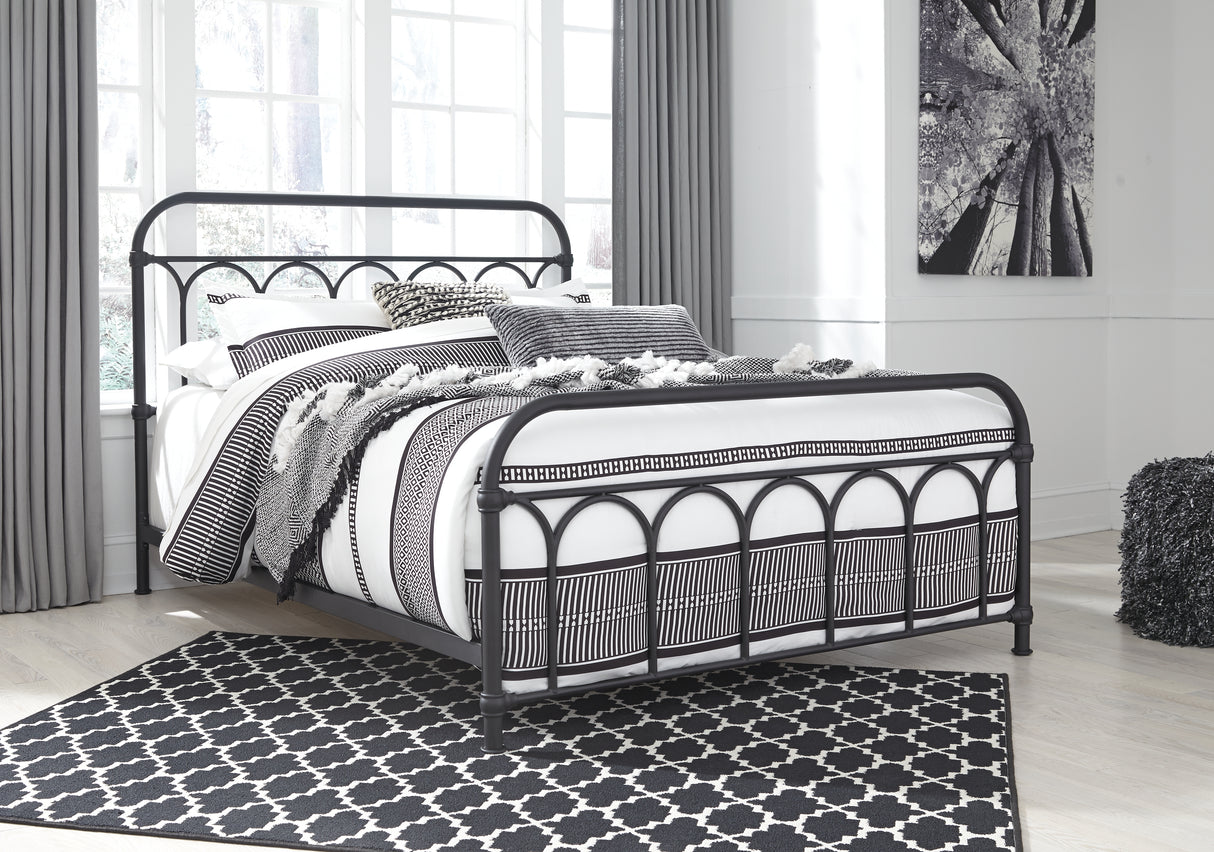 Nashburg 2-Piece Queen Metal Bed with Mattress (Queen Metal Bed, Chime 10 Inch Hybrid Queen Mattress in a Box)