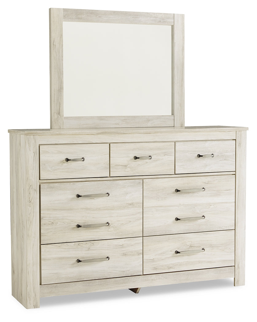 Bellaby King Panel Storage Bed, Dresser, Mirror and Nightstand (Bed Size: King)