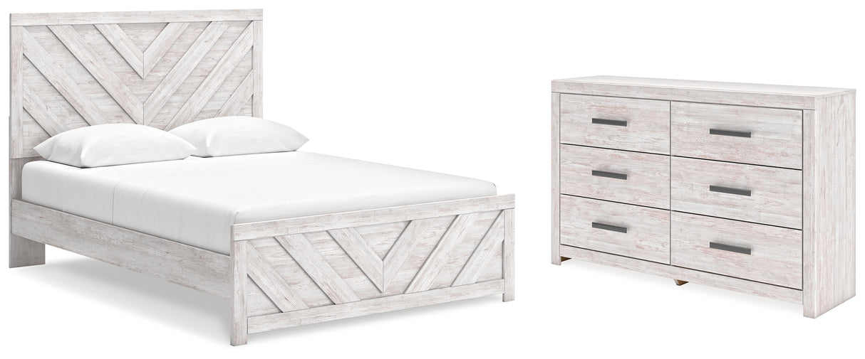 Cayboni 3-Piece Queen Panel Bed with Dresser (Queen Panel Headboard/Footboard, Queen Panel Rails, Dresser)