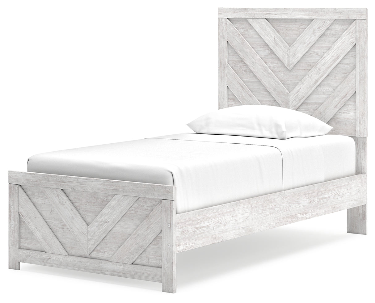 Cayboni 3-Piece Twin Panel Bed with Dresser (Twin Panel Headboard/Footboard, Twin Panel Rails, Dresser)