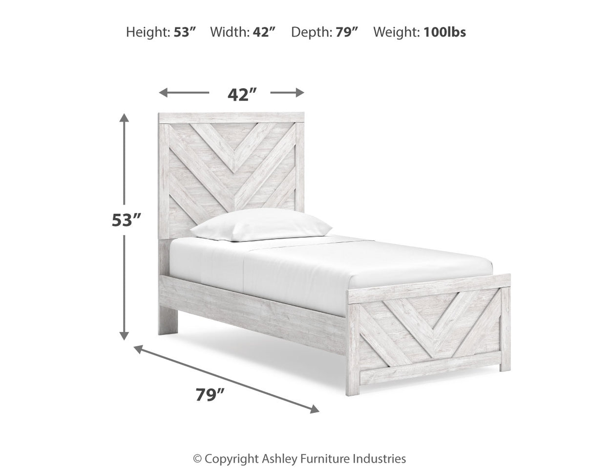 Cayboni 3-Piece Twin Panel Bed with Dresser (Twin Panel Headboard/Footboard, Twin Panel Rails, Dresser)