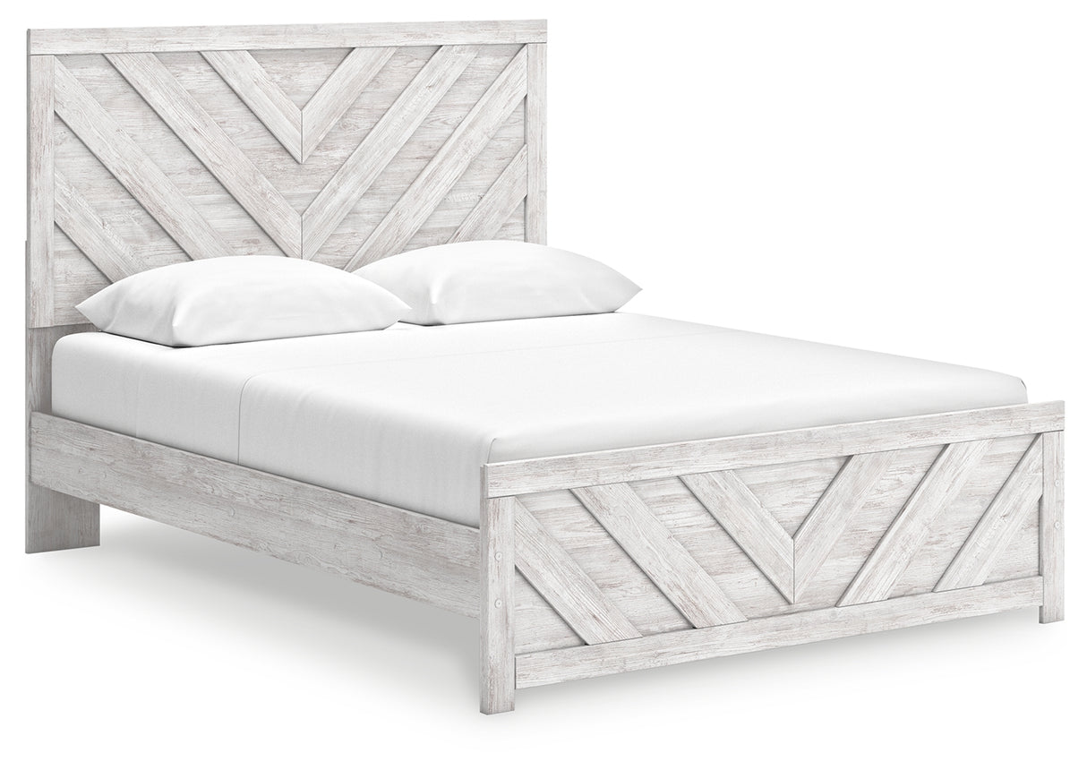 Cayboni Queen Panel Bed, Dresser, Mirror and Nightstand (Bed Size: Queen)
