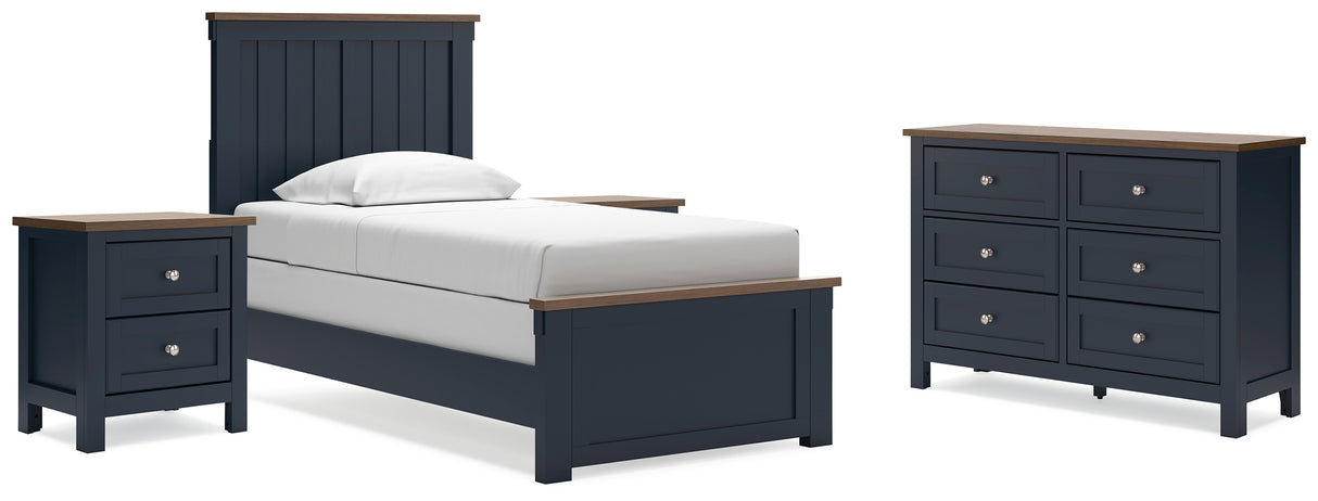 Landocken 6-Piece Full Panel Bed with Dresser and 2 Nightstands (Full Panel Footboard with Slats, Twin/Full Panel Rails, Full Panel Headboard, Dresser, Nightstand, Nightstand)
