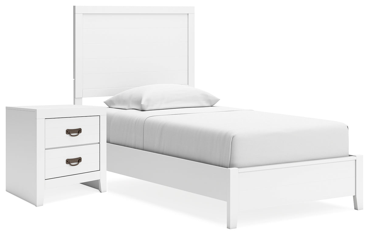 Binterglen 3-Piece Twin Panel Bed with Nightstand (Twin Panel Headboard/Footboard and Slats, Twin/Full Bed Rails, Nightstand)