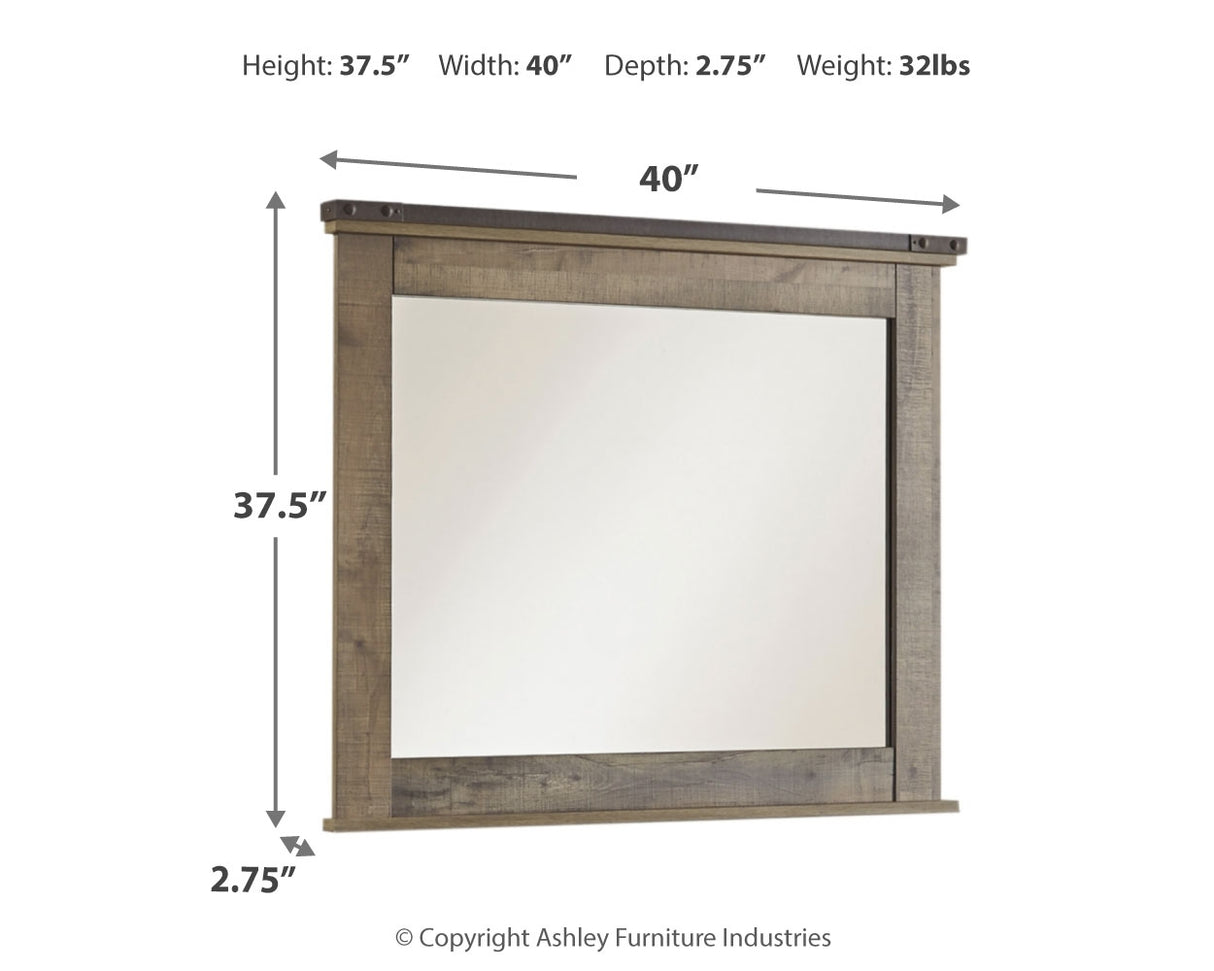 Trinell Full Panel Bed, Dresser, Mirror and Nightstand (Bed Size: Full)