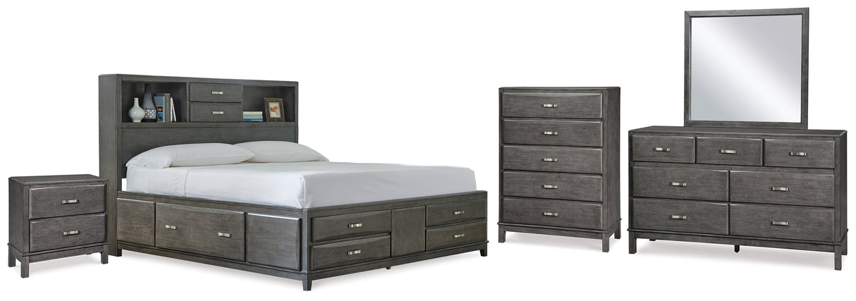 Caitbrook Queen Storage Bed, Dresser, Mirror, Chest and Nightstand (Bed Size: Queen)
