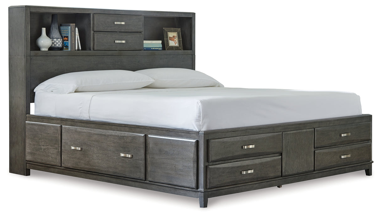 Caitbrook California King Storage Bed, Dresser, Mirror and Chest (Bed Size: California King)