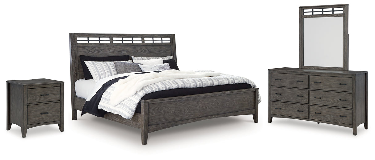 Montillan Queen Panel Bed, Dresser, Mirror and Nightstand