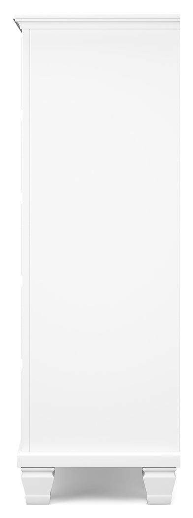 Fortman 6-Piece Queen Panel Bed with Mirrored Dresser and Chest (Queen Panel Footboard, Queen Panel Headboard, Queen/King Panel Rails, Dresser, Bedroom Mirror, Chest of Drawers)