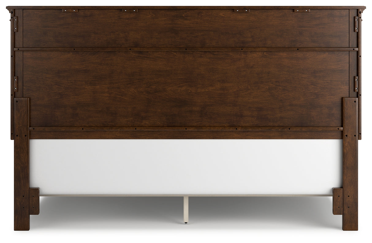 Danabrin 6-Piece California King Panel Bed with Mirrored Dresser and Chest (King/California King Panel Footboard, King/California King Panel Headboard, California King Panel Rails, Dresser, Bedroom Mirror, Chest of Drawers)