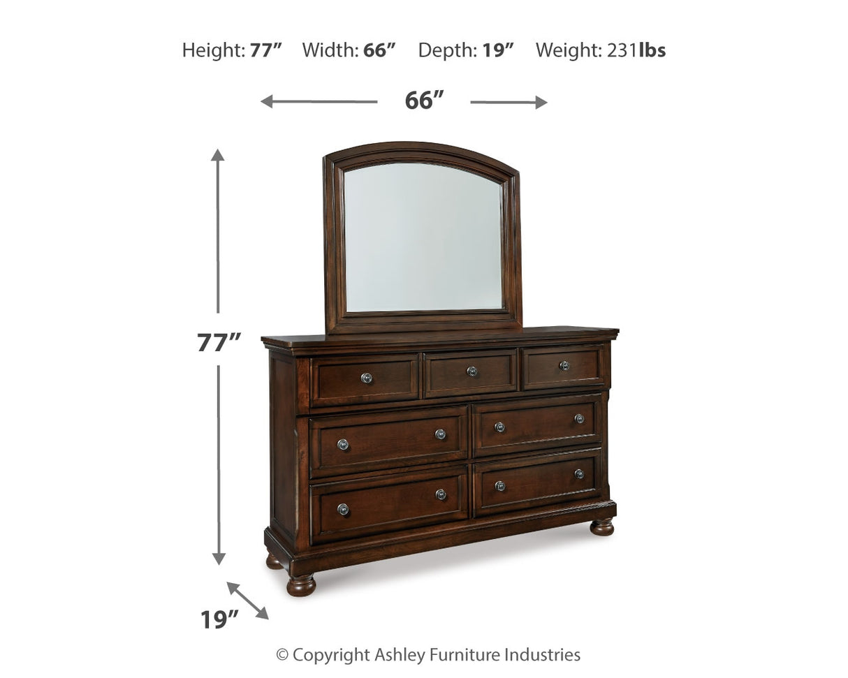 Robbinsdale Dresser and Mirror (Color: Rustic Brown)