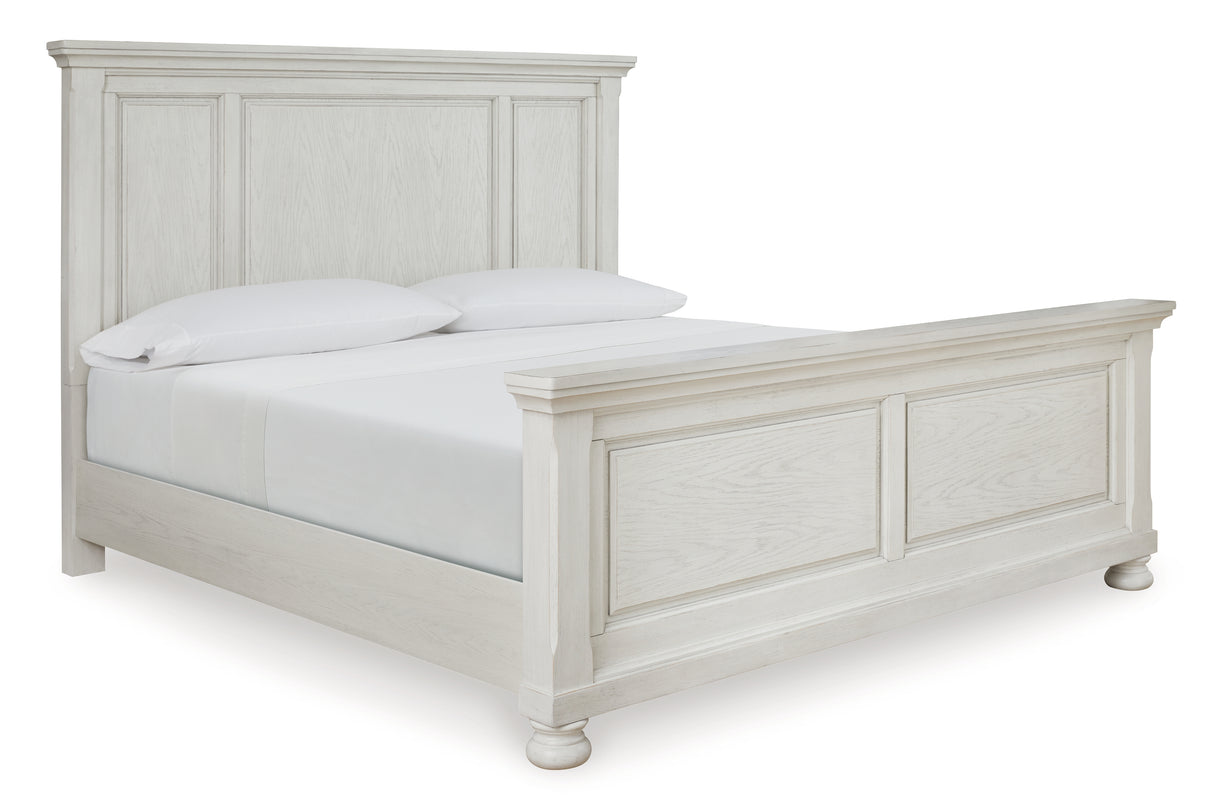 Robbinsdale 7-Piece Queen Panel Bed with Mirrored Dresser, Chest and Nightstand (Queen Panel Footboard, Queen Panel Headboard, Queen Panel Rails, Dresser, Bedroom Mirror, Chest of Drawers, Nightstand)