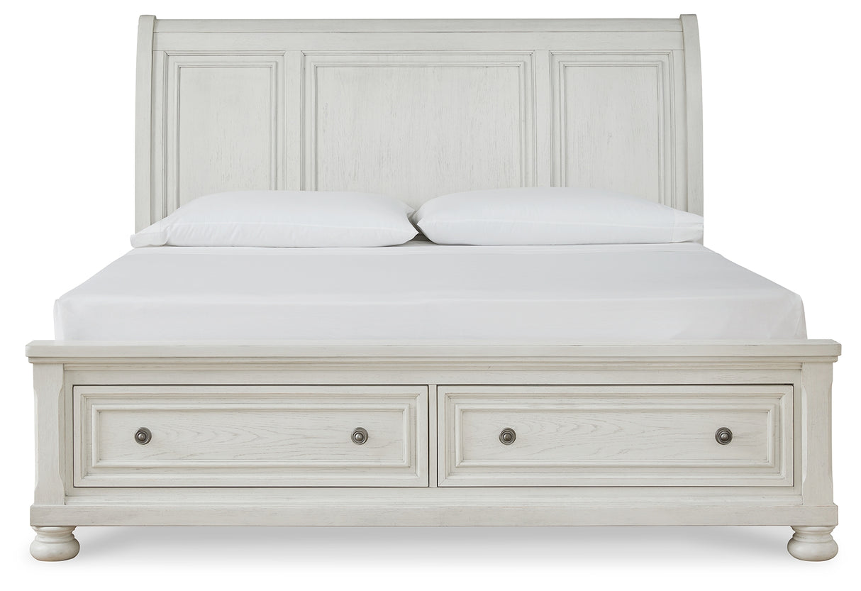 Robbinsdale King Sleigh Storage Bed, Dresser and Mirror (Bed Size: King)