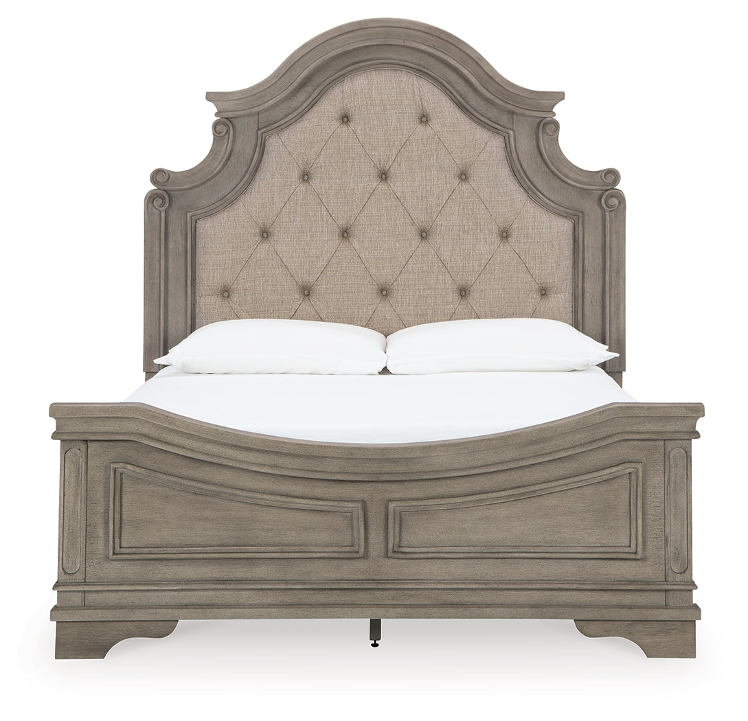 Lodenbay Queen Upholstered Panel Bed, Dresser, Mirror, Chest and Nightstand (Bed Size: Queen)