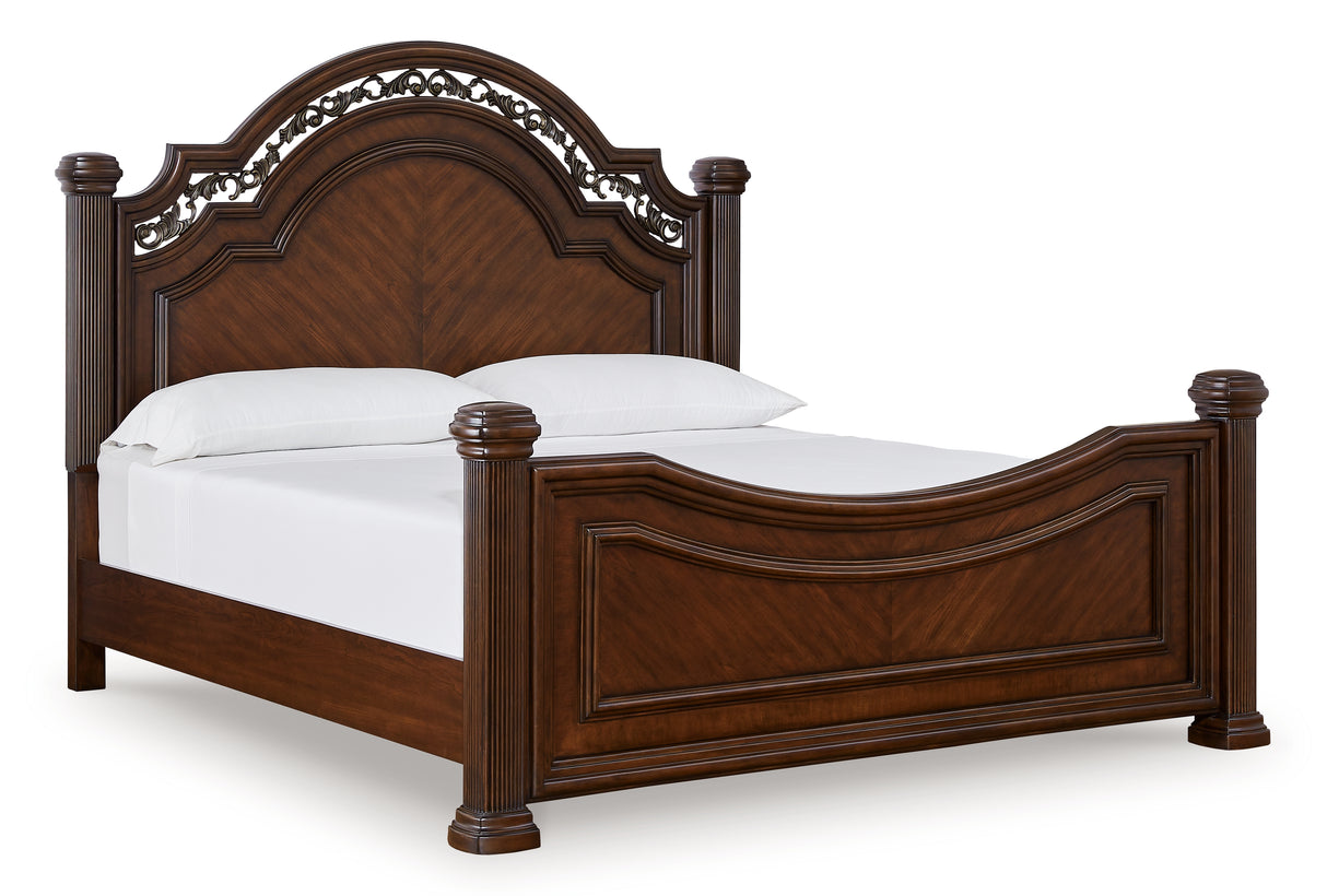 Lavinton Queen Poster Bed, Dresser, Mirror and Nightstand (Bed Size: Queen)