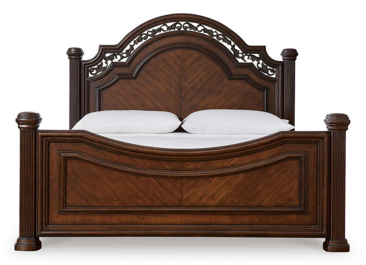 Lavinton Queen Poster Bed, Dresser, Mirror and Nightstand (Bed Size: Queen)
