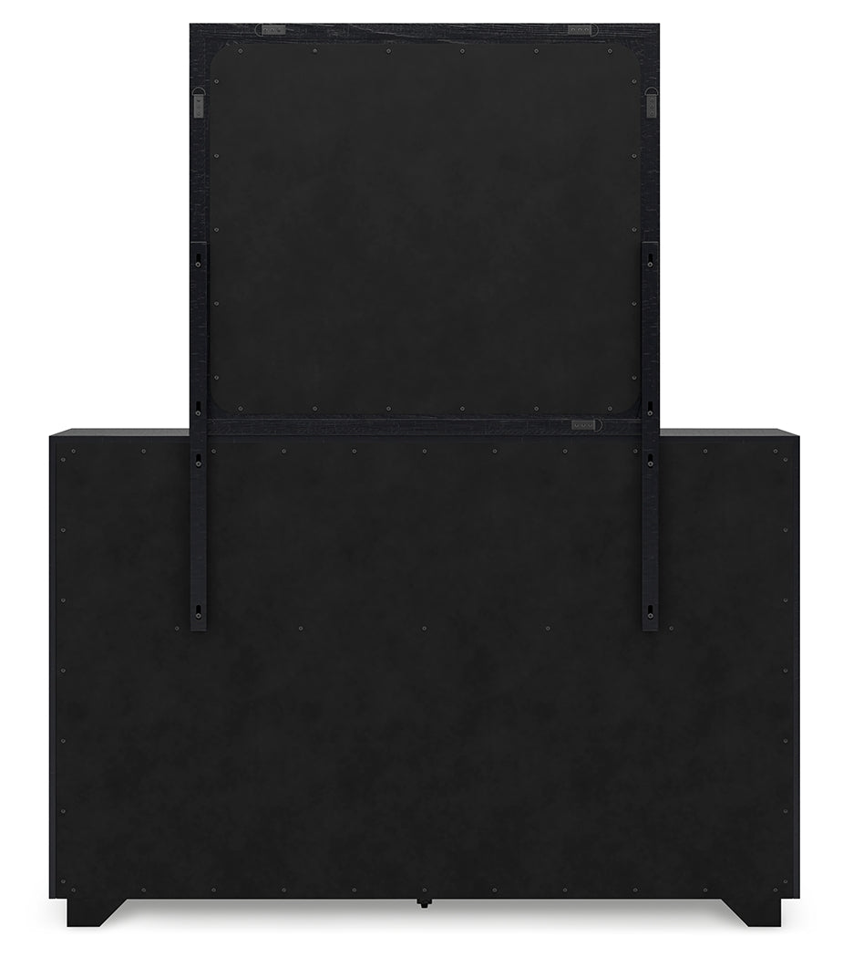 Londer King Panel Bed, Dresser and Mirror (Bed Size: King)