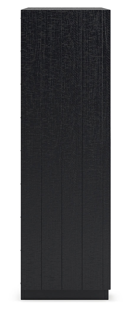 Londer 5-Piece King Panel Bed with Mirrored Dresser and Chest (King Panel Footboard with Rails, King/California King Panel Headboard, Dresser, Bedroom Mirror, Chest of Drawers)