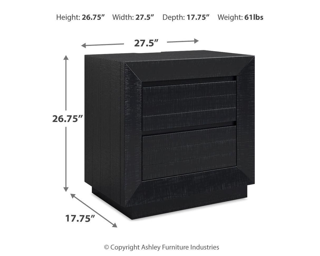 Londer 6-Piece California King Panel Bed with Mirrored Dresser, Chest and Nightstand (King/California King Panel Headboard, California King Panel Footboard with Rails, Dresser, Bedroom Mirror, Chest of Drawers, Nightstand)