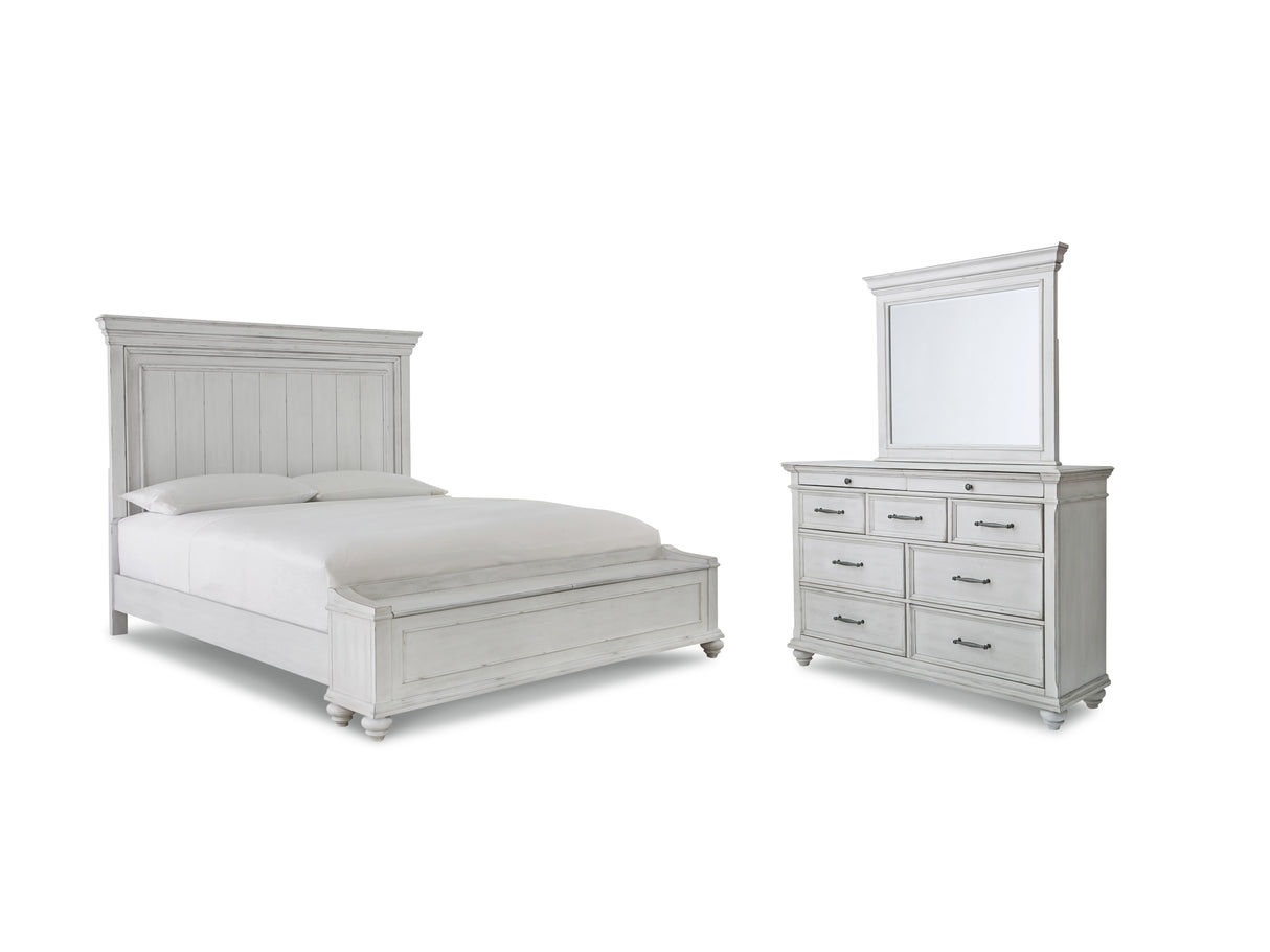 Kanwyn Queen Bed with Mirrored Dresser (Bed Size: Queen)