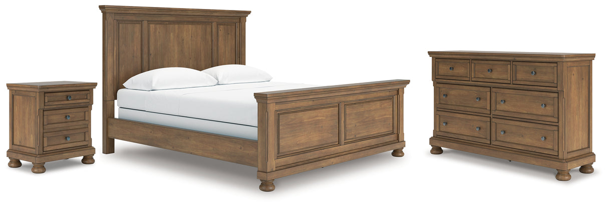 Feddinger 5-Piece California King Panel Bed with Dresser and Nightstand (King/California King Panel Footboard, King/California King Panel Headboard, California King Panel Rails, Dresser, Nightstand)