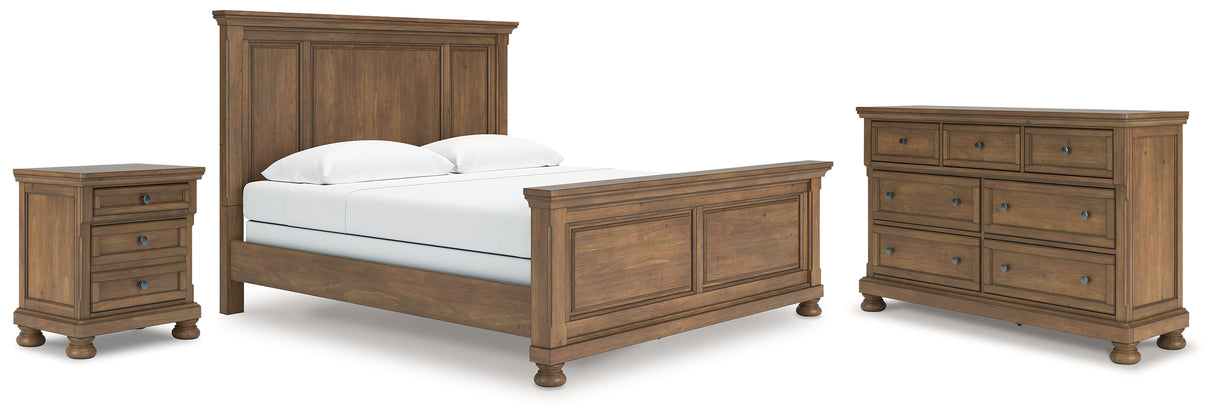 Feddinger 5-Piece King Panel Bed with Dresser and Nightstand (King/California King Panel Footboard, King/California King Panel Headboard, King Panel Rails, Dresser, Nightstand)