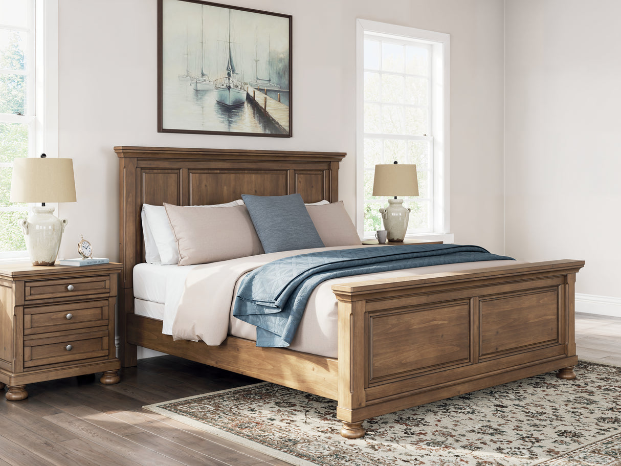 Feddinger 5-Piece California King Panel Bed with Dresser and Nightstand (King/California King Panel Footboard, King/California King Panel Headboard, California King Panel Rails, Dresser, Nightstand)