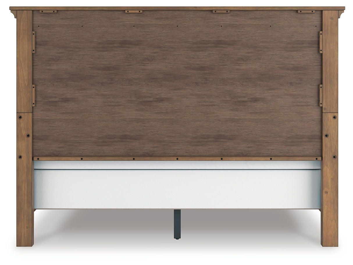 Feddinger 6-Piece King Panel Bed with Mirrored Dresser and Chest (King/California King Panel Footboard, King/California King Panel Headboard, King Panel Rails, Dresser, Bedroom Mirror, Chest of Drawers)