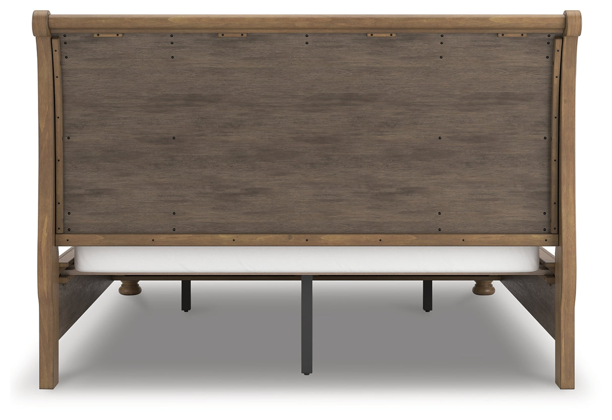 Feddinger 4-Piece California King Storage Sleigh Bed with Dresser (King/California King Storage Footboard, King/California King Sleigh Headboard, California King Rails with Roll Slats, Dresser)