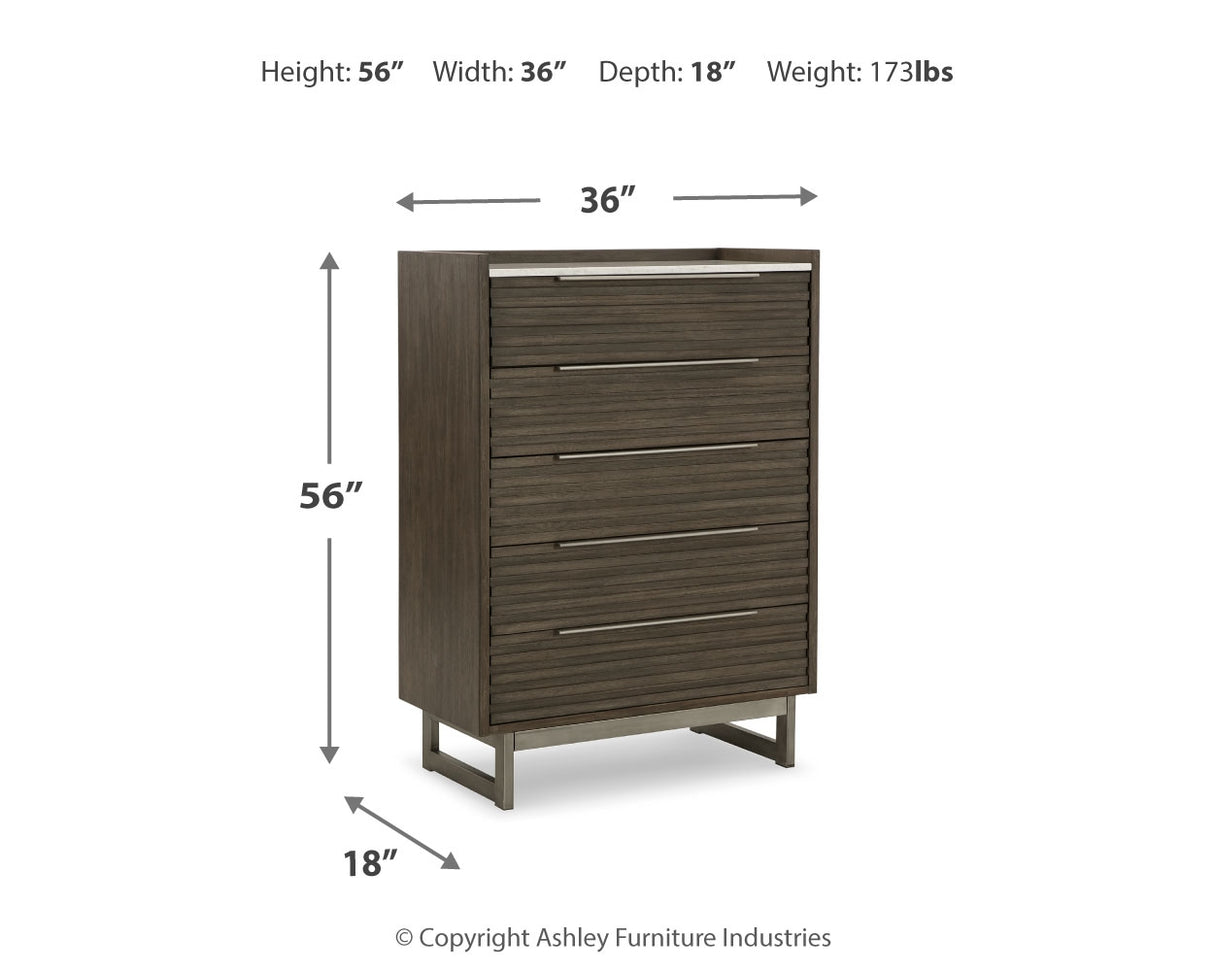 Arkenton 8-Piece Queen Panel Bed with Mirrored Dresser, Chest and 2 Nightstands (Queen Panel Footboard with Slats, Queen Panel Headboard, Queen/King Panel Rails, Dresser, Bedroom Mirror, Chest of Drawers, Nightstand, Nightstand)