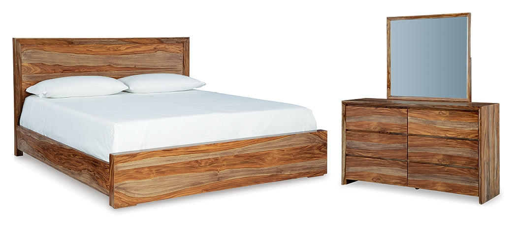 Dressonni Queen Panel Bed, Dresser and Mirror (Bed Size: Queen)