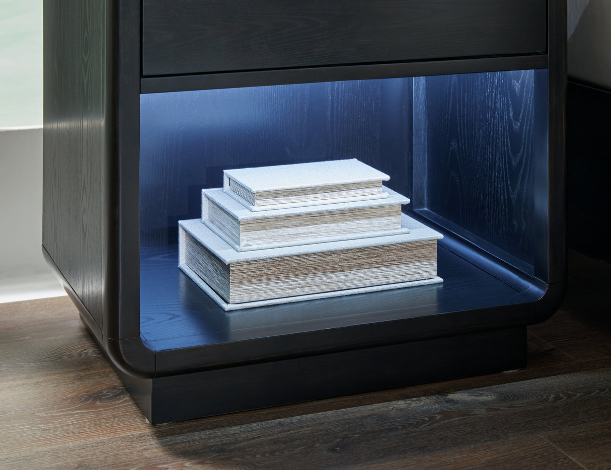 Rowanbeck 5-Piece California King Upholstered Panel Bed with Dresser and 2 Nightstands (King/California King Upholstered Panel Headboard, California King Upholstered Panel Footboard with Rails, Dresser, Nightstand, Nightstand)