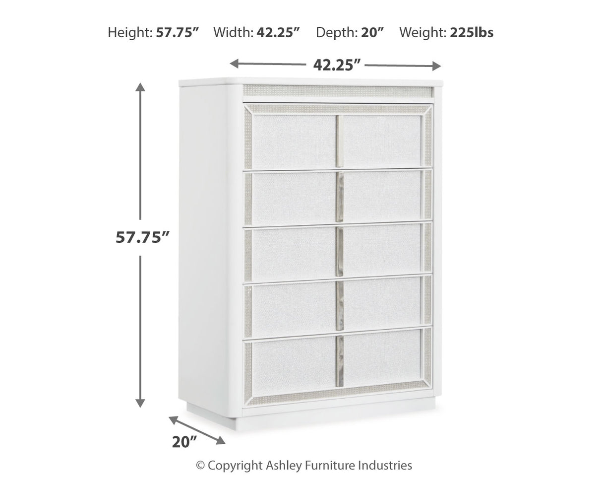 Chalanna 8-Piece Queen Upholstered Storage Bed with Mirrored Dresser, Chest and 2 Nightstands (Queen Storage Footboard with Roll Slats, Queen Upholstered Panel Headboard, Queen/King Rails, Dresser, Bedroom Mirror, Chest of Drawers, Nightstand, Nightstand)