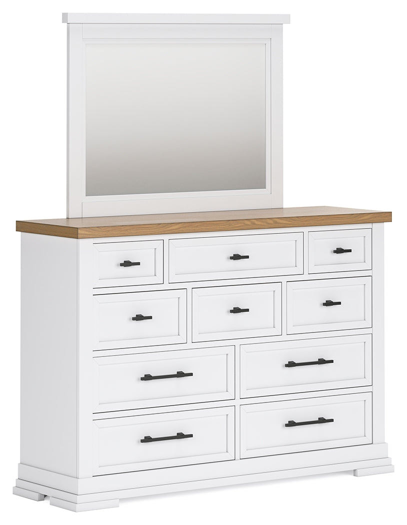 Ashbryn King Panel Storage Bed, Dresser and Mirror (Bed Size: King)