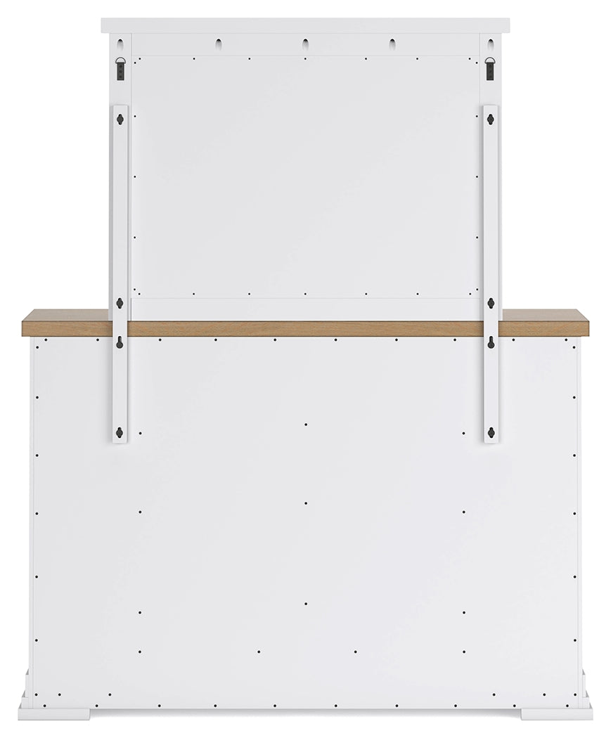 Ashbryn 7-Piece Queen Panel Storage Bed with Mirrored Dresser, Chest and Nightstand (Queen Storage Footboard, Queen Panel Headboard with Roll Slats, Queen/King Panel Rails, Dresser, Bedroom Mirror, Chest of Drawers, Nightstand)