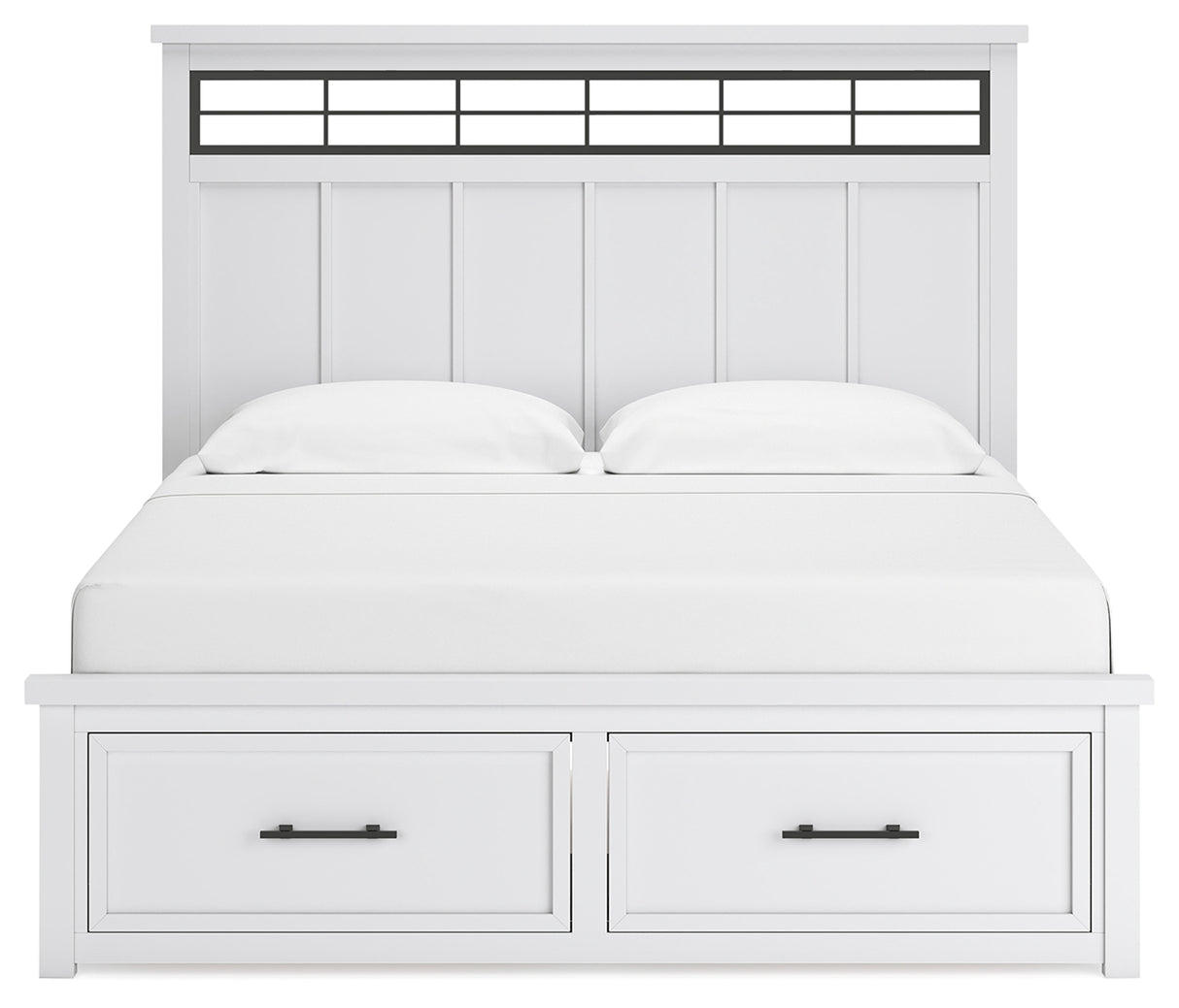Ashbryn 4-Piece King Panel Storage Bed with Dresser (King/California King Storage Footboard, King/California King Panel Headboard with Roll Slats, Queen/King Panel Rails, Dresser)