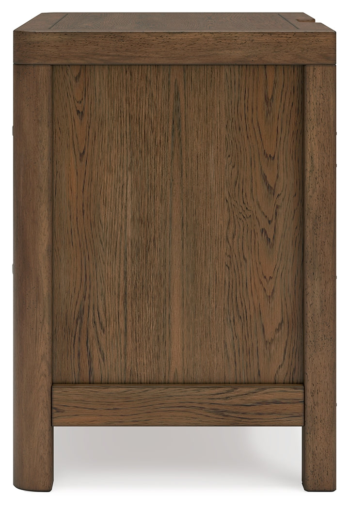 Cabalynn 5-Piece King Upholstered Bed with Mirrored Dresser and Nightstand (King Upholstered Footboard with Rails, King/California King Upholstered Headboard, Dresser, Bedroom Mirror, Nightstand)