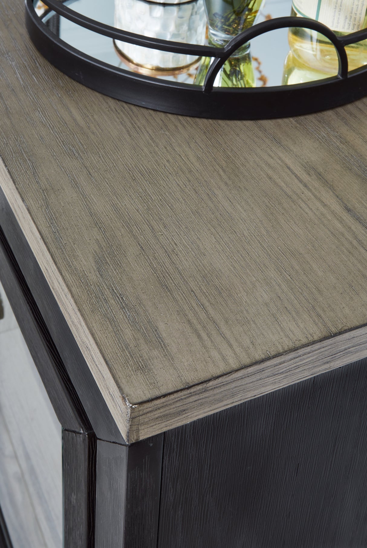 Foyland 5-Piece King Panel Storage Bed with Mirrored Dresser (King/California King Storage Footboard, King/California King Panel Headboard, King Panel Rails with Roll Slats, Dresser, Bedroom Mirror)