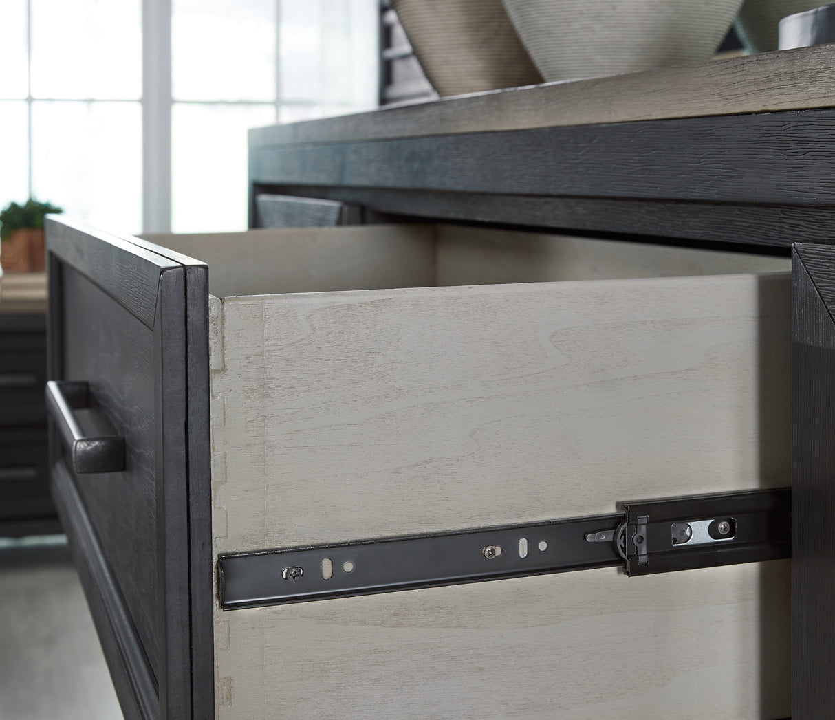 Foyland 4-Piece California King Panel Storage Bed with Dresser (King/California King Storage Footboard, King/California King Panel Headboard, California King Panel Rails with Roll Slats, Dresser)