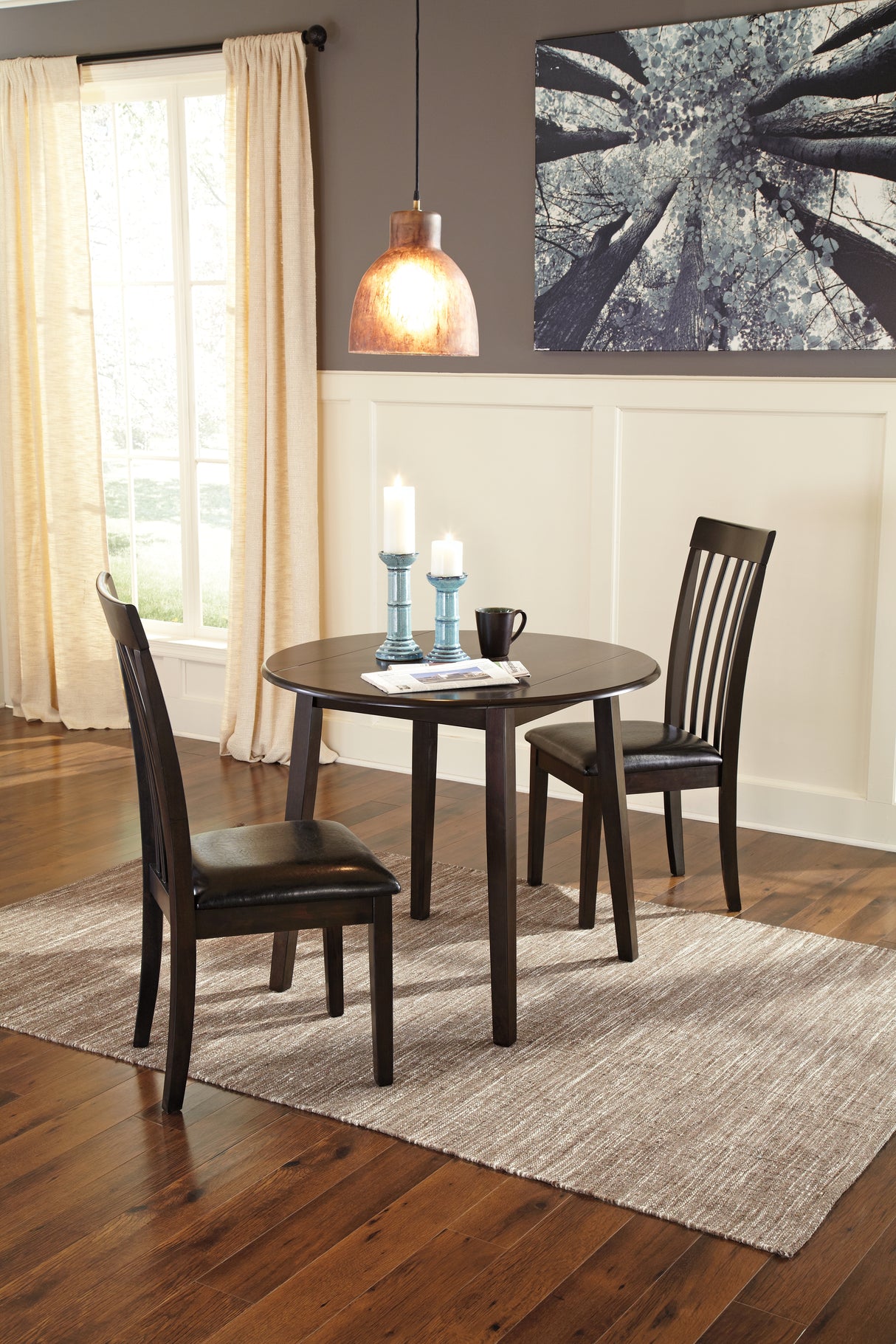Hammis 3-Piece Dining Table and 2 Chairs (Dining Chair, Dining Chair, Dining Drop Leaf Table)