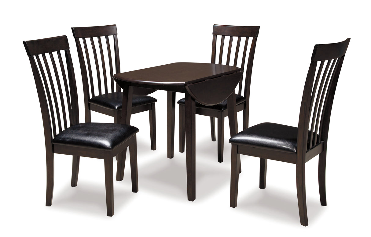 Hammis 5-Piece Dining Table and 4 Chairs (Dining Drop Leaf Table, Dining Chair, Dining Chair, Dining Chair, Dining Chair)