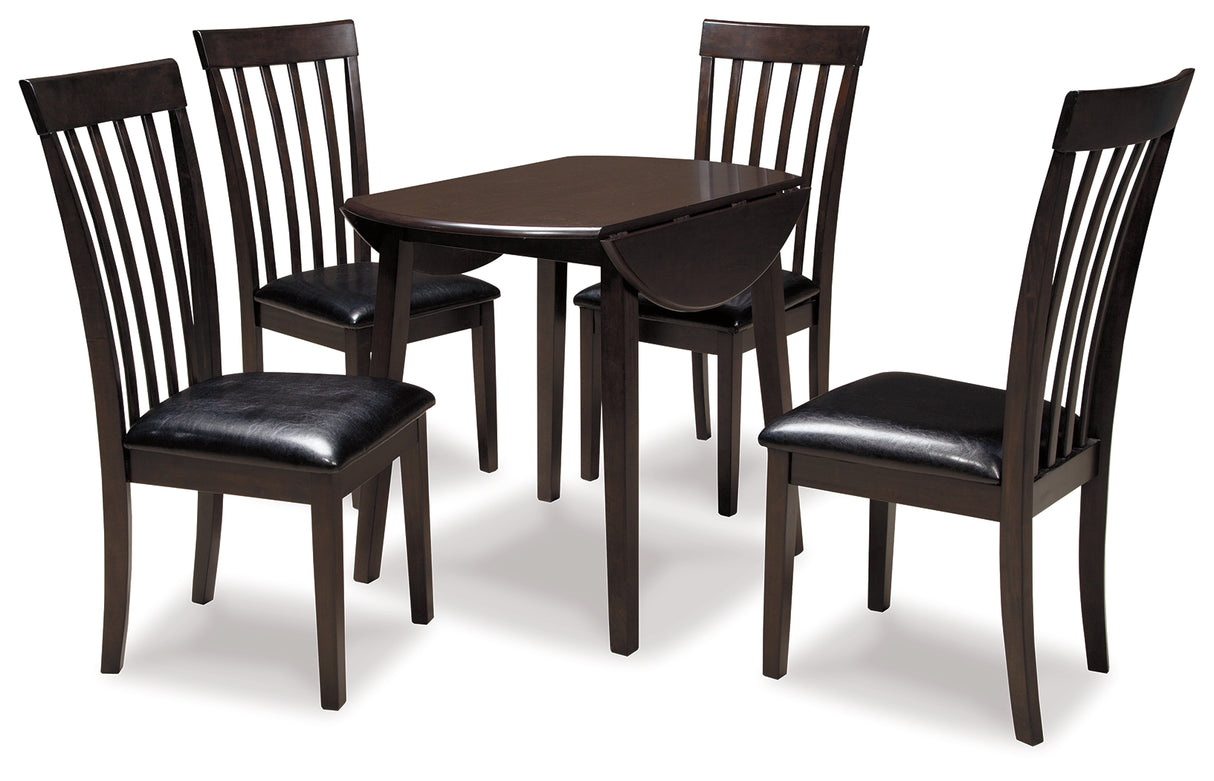 Hammis 5-Piece Dining Table and 4 Chairs (Dining Drop Leaf Table, Dining Chair, Dining Chair, Dining Chair, Dining Chair)
