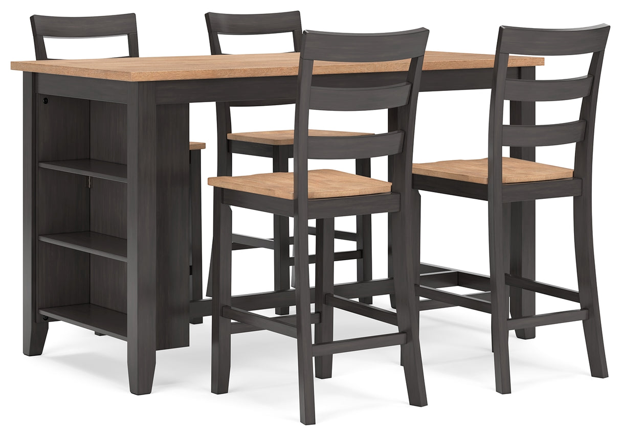 Gesthaven 5-Piece Counter Height Dining Table and 4 Barstools (Counter Height Dining Table, Counter Height Barstool, Counter Height Barstool, Counter Height Barstool, Counter Height Barstool)