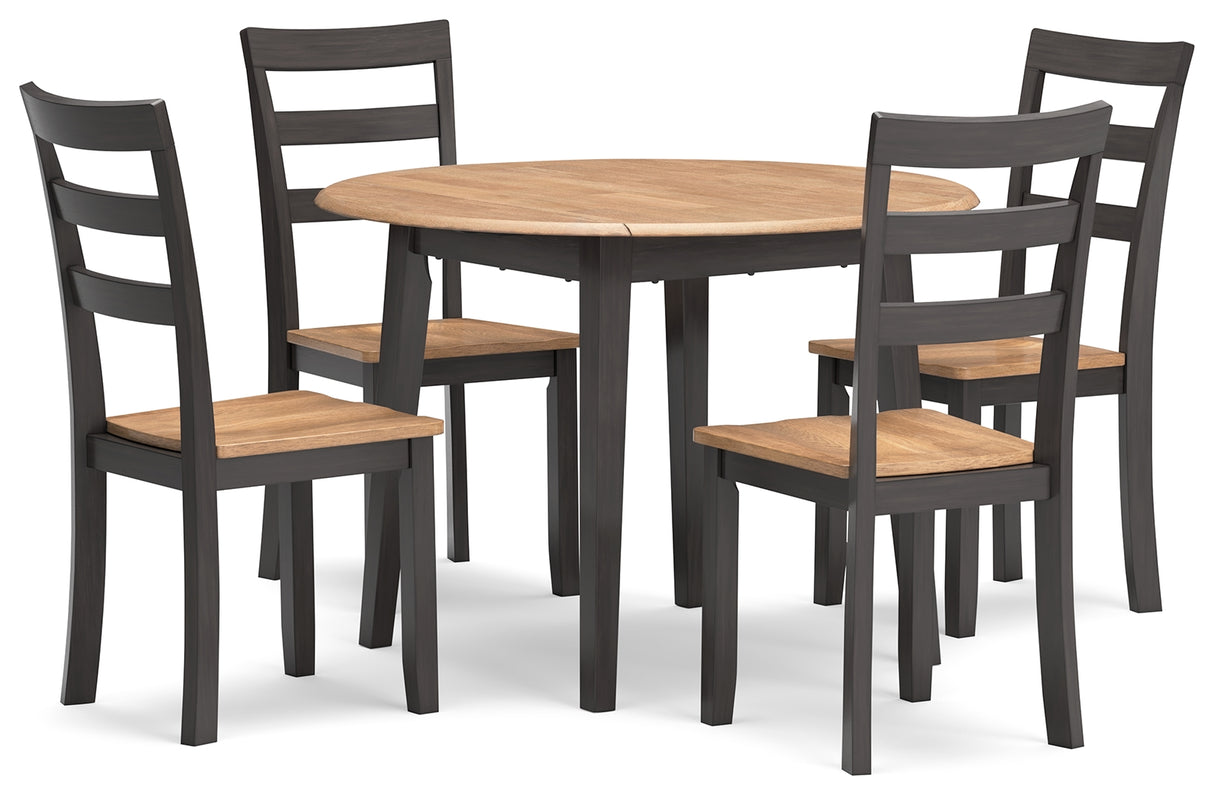 Gesthaven 5-Piece Dining Table and 4 Chairs (Dining Drop Leaf Table, Dining Chair, Dining Chair, Dining Chair, Dining Chair)