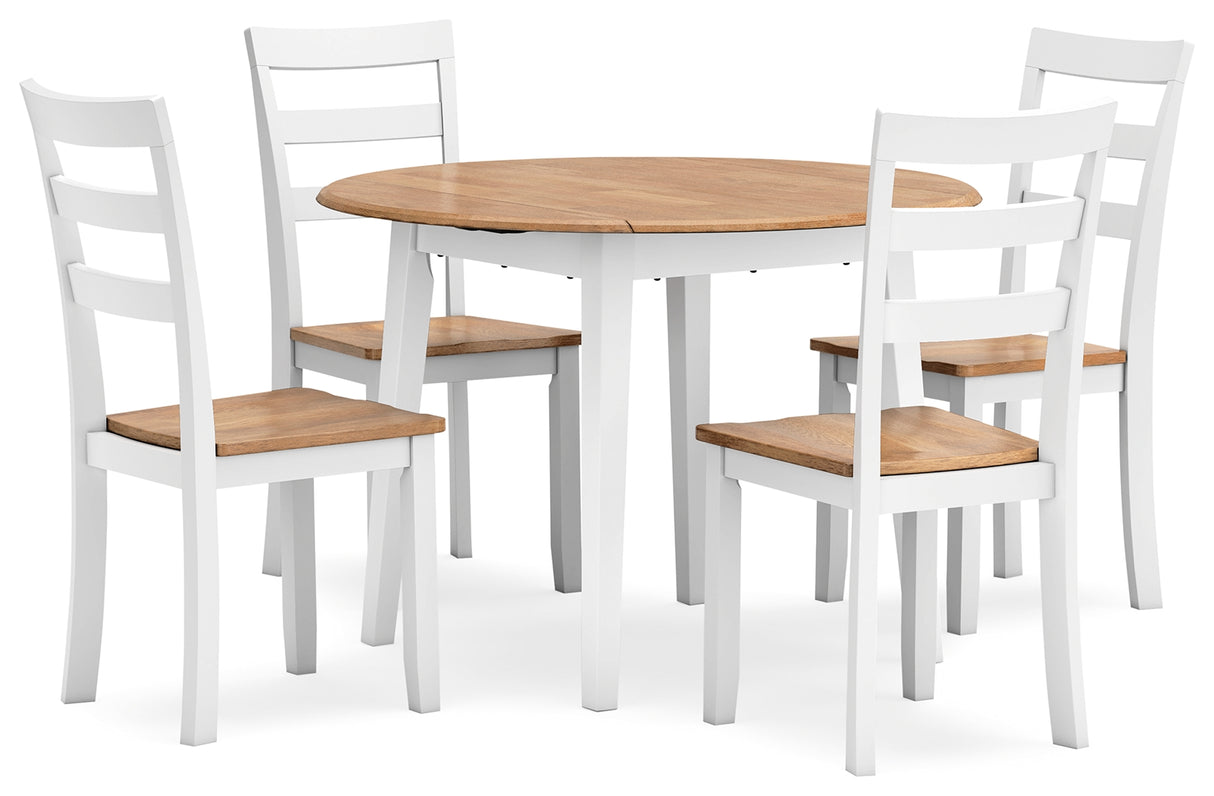 Gesthaven 5-Piece Dining Table and 4 Chairs (Dining Drop Leaf Table, Dining Chair, Dining Chair, Dining Chair, Dining Chair)
